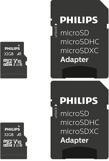 Philips Philips microSDHC 32GB U1 UHS-I 10MB/s mit Adapter