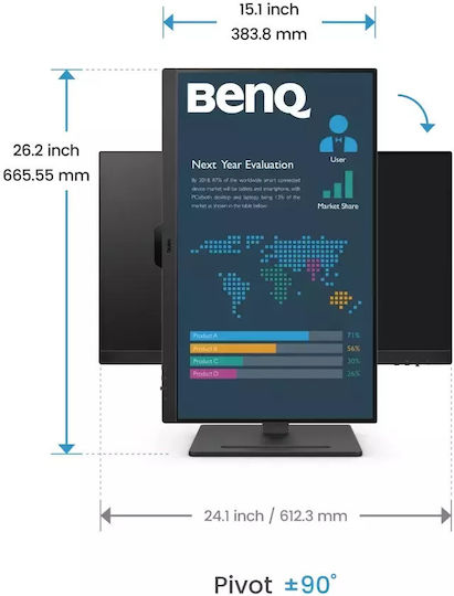 BenQ BL2790T IPS Монитор 27" FHD 1920x1080 с Време На Реакция 5ms GTG Сребрист