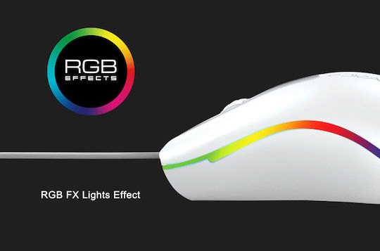 Alcatroz Asic 9 RGB FX Геймърска Мишка Бял