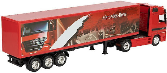 CarMotion Mercedes Truck With Trailer Metal Modeling Figure Truck Red in Scale 1:43 36.5x9x6cm.