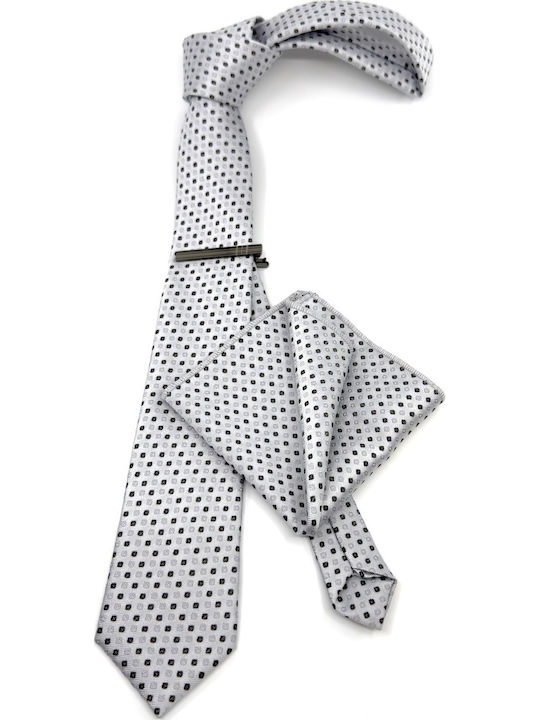 Legend Accessories Herren Krawatten Set Gedruckt in Silber Farbe