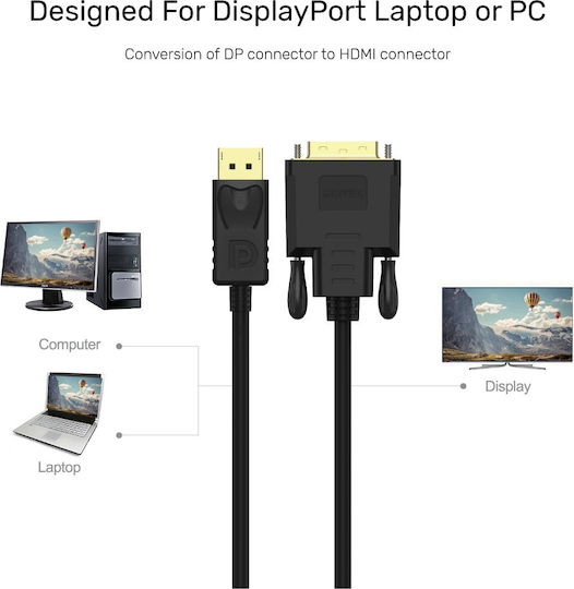 Unitek Kabel DVI-D-Stecker - DisplayPort-Stecker 1.8m Schwarz (Y-5118BA)