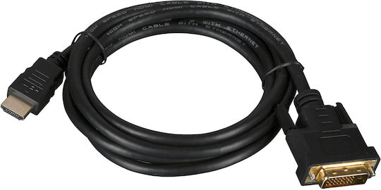 Lanberg Кабел DVI-D мъжки - HDMI мъжки 1.8м Черен (CA-HDDV-20CU-0018-BK)