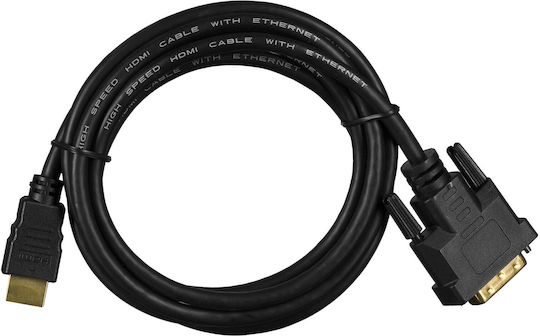 Lanberg Кабел DVI-D мъжки - HDMI мъжки 1.8м Черен (CA-HDDV-10CC-0018-BK)
