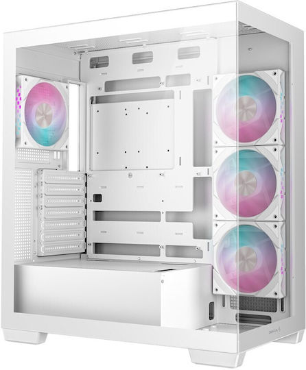 Deepcool CG580 4F Gaming Midi Tower Computer Case with Side Window and ARGB Lighting White