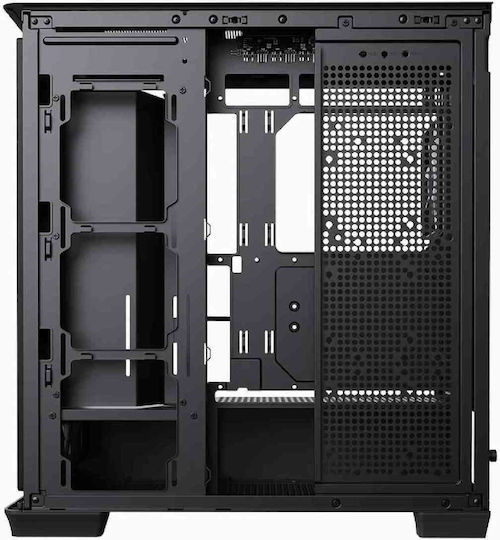 APNX C1-R v1 Геймърско бюро Midi Tower Компютърна кутия със страничен прозорец и RGB осветление Черен