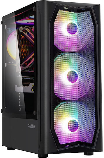 Zalman N4 Rev.1 Gaming Midi Tower Computer Case with Window Panel and RGB Lighting Black