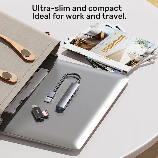 Unitek Hub 3 Θυρών USB 2.0 με σύνδεση USB-A Γκρι