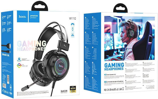 Hoco W110 Über Ohr Gaming-Headset mit Verbindung 3,5mm / USB Schwarz