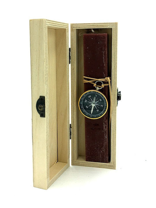 Lumânare Maro Suspendată cu Set de Busolă Cutie Handmade