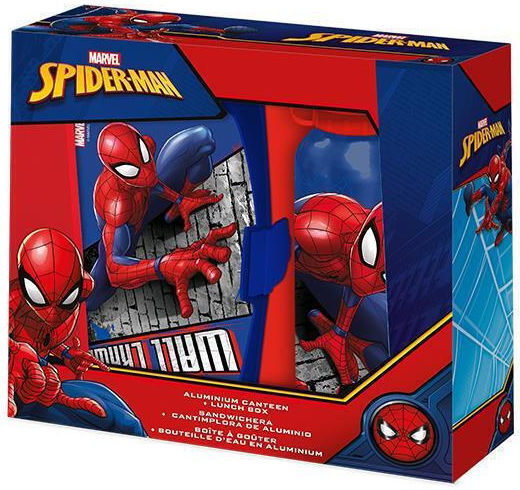 Spiderman Spiderman Πλαστικό Παιδικό Σετ Φαγητού Spiderman 0.5lt Μπλε