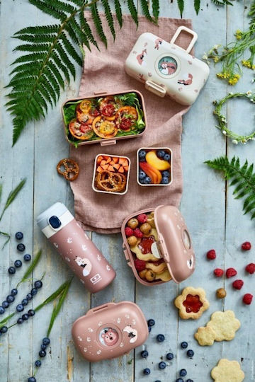 Monbento Gram Fox Παιδικό Σετ Φαγητού από Σιλικόνη 0.6lt Καφέ 14.8 x 11.4 x 7εκ.