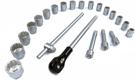 HBM Machines Set de chei tubulare și clichet 3\4" 22buc