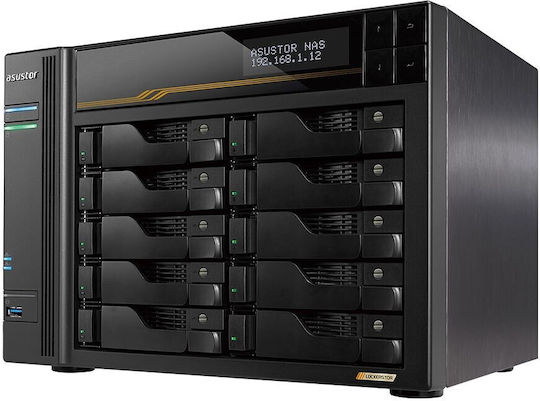 Asustor Lockerstor 10 Gen3 AS6810T NAS Tower με 10 θέσεις για M.2 και 4 θύρες Ethernet