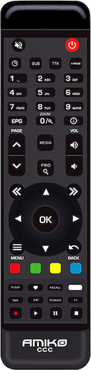 Amiko Satellite Decoder Mini Combo 3 10.10.021 Full HD (1080p) DVB-T2 in Black Color
