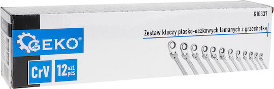 Kombinationsschlüsselsatz Ratsche 8-19 mm 12-teilig Geko G10337