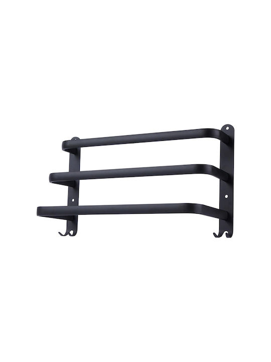 Vilde Rack de Baie Simplă De Perete ​40x40cm Negru