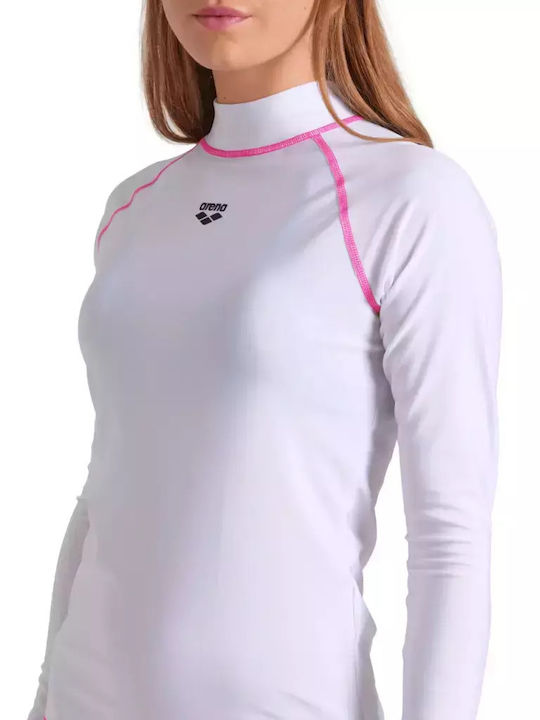 Arena Rash Vest Женски Дълъг Ръкав Слънцезащитна риза Бяла