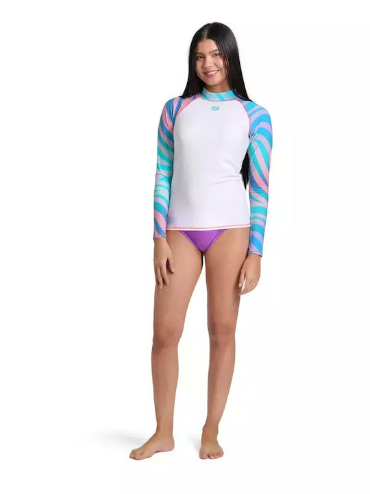 Arena Rash Vest Женски Дълъг Ръкав Слънцезащитна риза Бяла