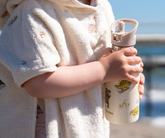 Filibabba Kids Water Bottle Thermos Dinosaur Stainless Steel with Screw Cap Non Spill 350ml