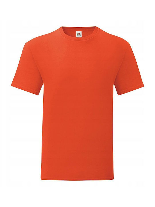 Fruit of the Loom Iconic Ανδρικό Διαφημιστικό T-shirt Κοντομάνικο Flame