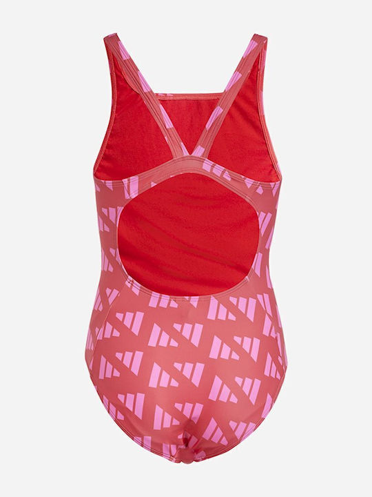 adidas Logo Graphic Kids Swimwear One-Piece Red