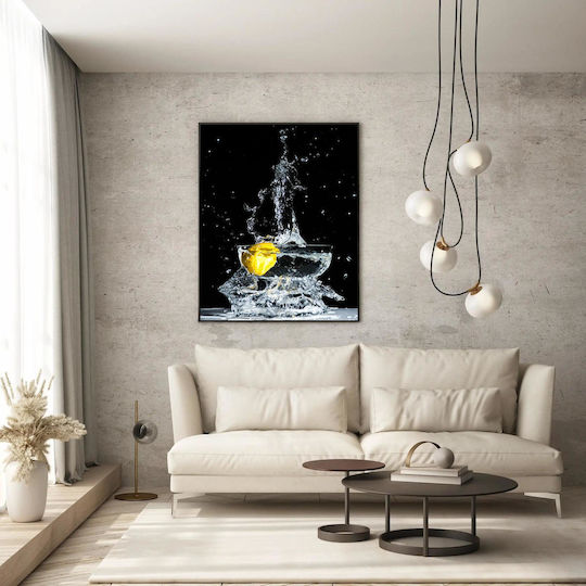 Painting Lemon Splash In Glass Bowl 70x100