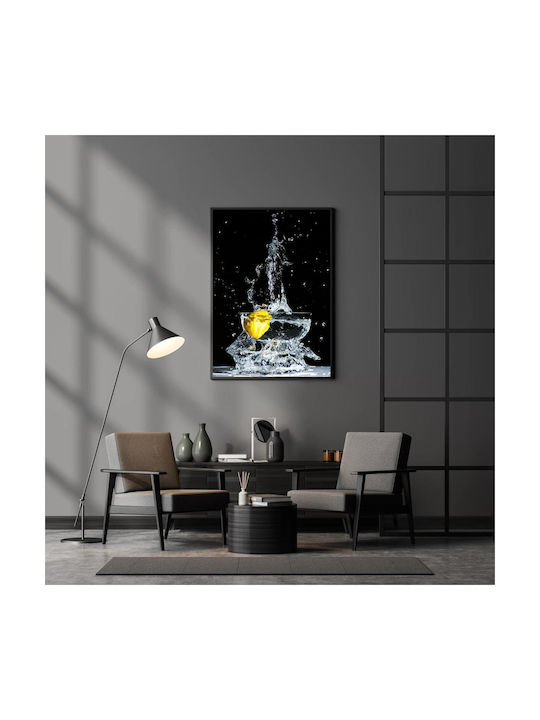 Πίνακας Lemon Splash In Glass Bowl Πιτσιλιά Λεμονιού Γυάλινο Μπολ 70x100