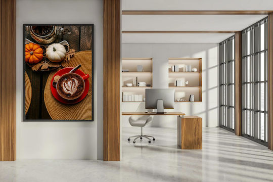 Gemälde Herbst Kaffee Kürbisse 100x150