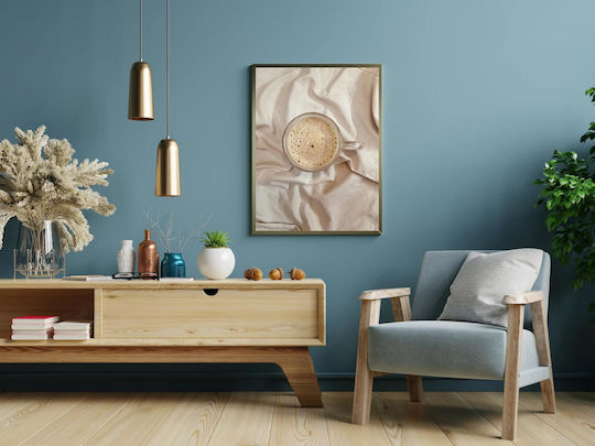 Gemälde Kaffee auf weißem Stoff 80x120