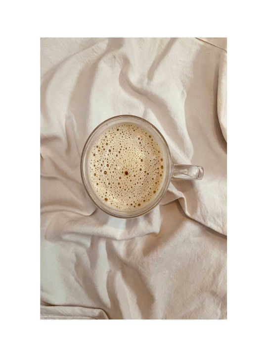 Πίνακας Coffee On White Fabric Καφές Λευκό Ύφασμα 80x120