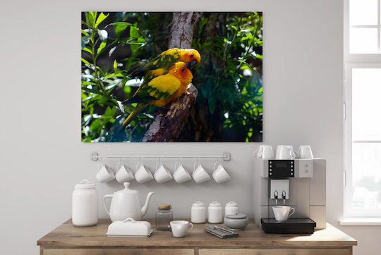 Πίνακας Pair Colorful Parrots Ζευγάρι Πολύχρωμοι Παπαγάλοι 90x60