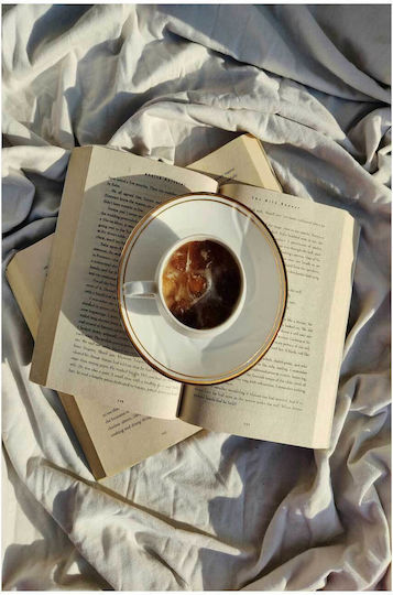 Gemälde Kaffee Offene Bücher auf Stoff Kaffee Offene Bücher auf Stoff 80x120