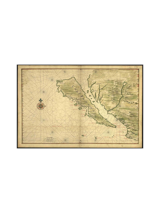 Πίνακας Map California Shown As An Island 90x60