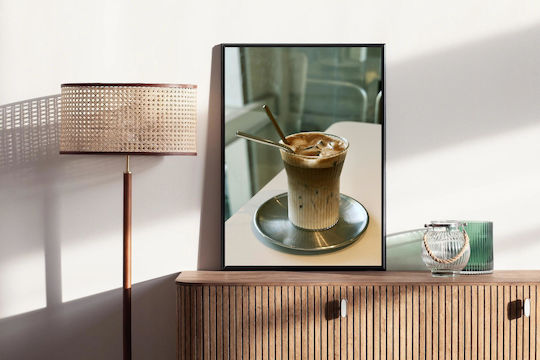 Gemälde Eiskaffee Metallstrohhalme 80x120
