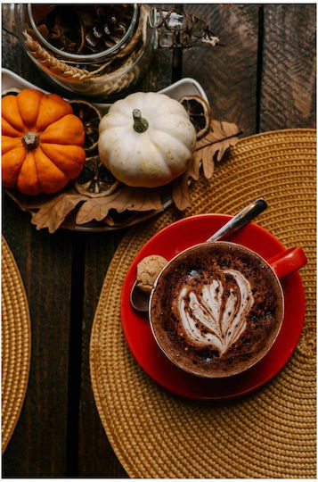 Gemälde Herbst Kaffee Kürbisse 80x120