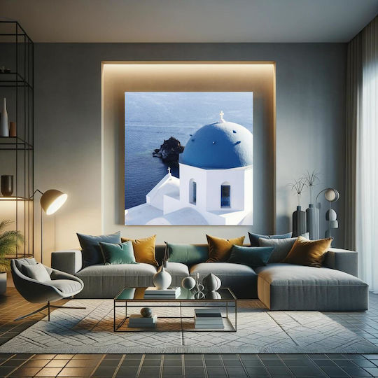 Πίνακας Santorini Church By Sea Εκκλησία Σαντορίνης Δίπλα Στη Θάλασσα 100x100