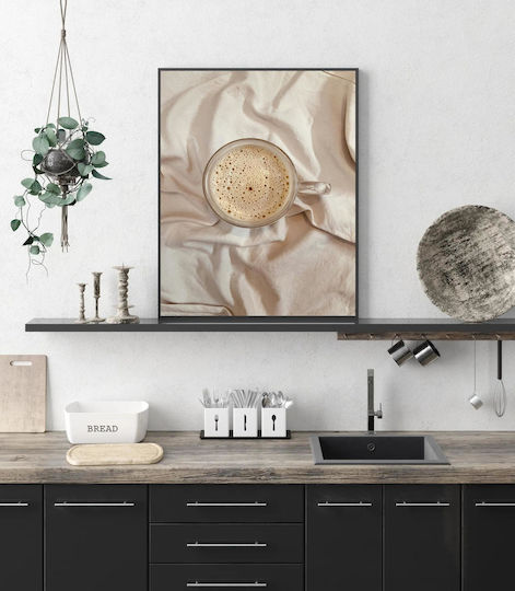 Gemälde Kaffee auf weißem Stoff Kaffee Weißer Stoff 100x150