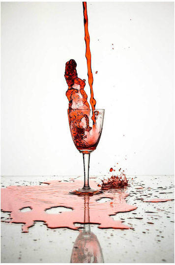 Πίνακας Splashing Red Wine In Glass Πιτσίλισμα Κόκκινου Κρασιού Ποτήρι 80x120