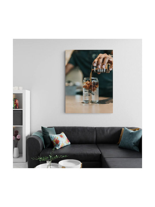 Πίνακας Pouring Coffee Into Glass Ρίχνοντας Καφέ Ποτήρι 80x120