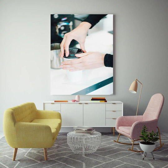 Πίνακας Person Holding Coffee Cup Άτομο Κρατά Φλιτζάνι Καφέ 80x120