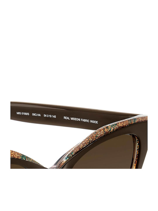 Missoni Women's Sunglasses with Brown Tartaruga Plastic Frame and Brown Gradient Lens MIS 0188/S 09Q/HA