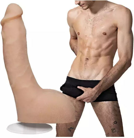 Doc Johnson Signature Cocks Lulu of Leolulu Ultraskyn Vac-U-Lock Realistic Dildo with Balls and Suction Cup Vanilla 20cm