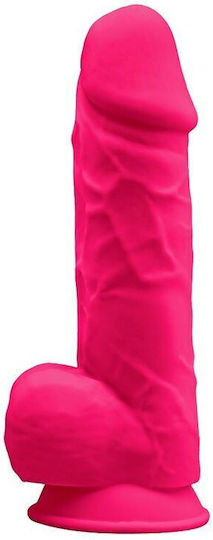SilexD Model 4 Dildo realist cu Testicule și Ventuză Roz 22cm