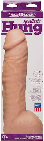 Doc Johnson Vac-U-Lock Hung Ρεαλιστικό Dildo με Όρχεις Flesh 32cm