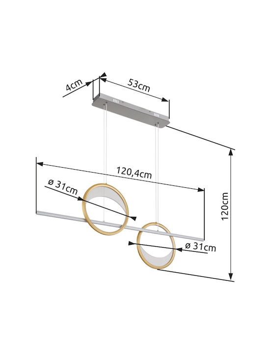 Globo Lighting Κρεμαστό Φωτιστικό Ασημί