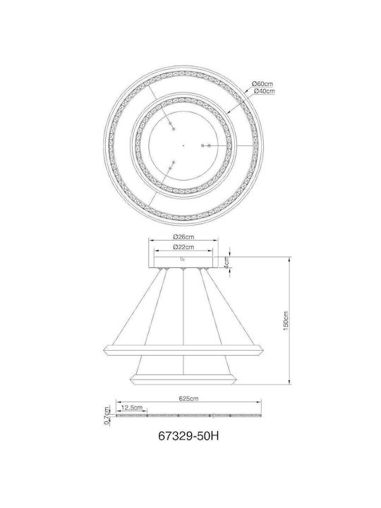 Globo Lighting Κρεμαστό Φωτιστικό Γκρι