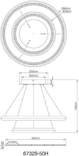 Globo Lighting Висящо Осветително Тяло Сив