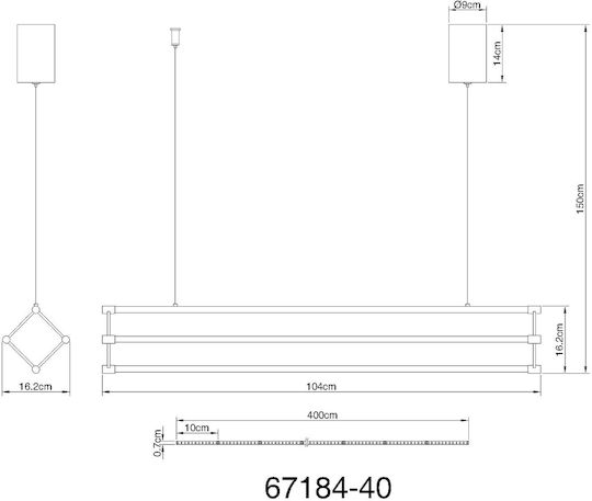 Globo Lighting Висящо Осветително Тяло Черен