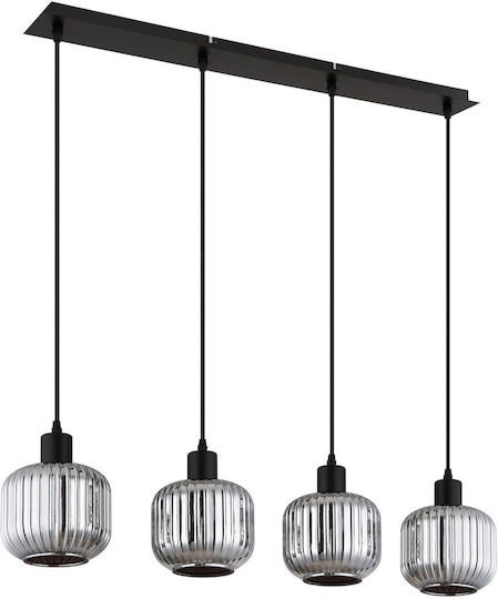 Globo Lighting Black Ceiling Light for 4 E14 Bulbs 15x120cm